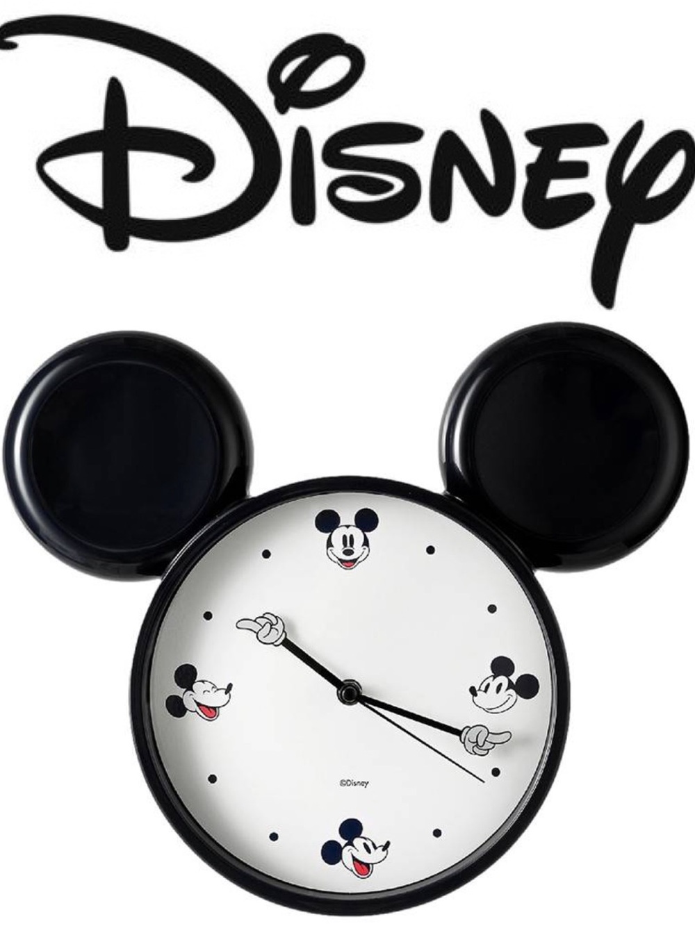 3/$30 Disney Black & White Mickey Mouse Ear Wall Clock